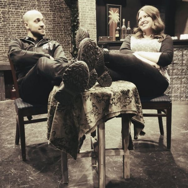 Paul Hartwell as Benedick and Andrea Hough as Beatrice in Starlight Community Theater's 2022 Much Ado About Nothing. PC:Nicole Thompson 1