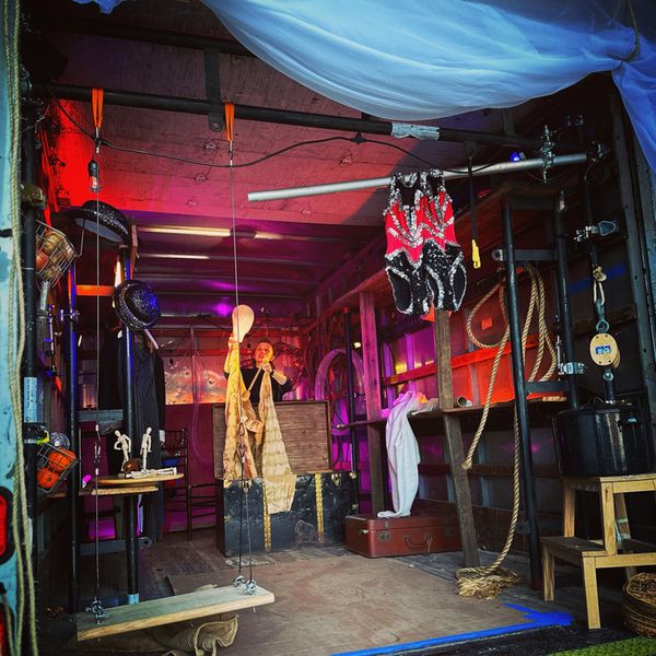 Ana Evans rehearses box/truck ahead of the Oct 20 opening at the Old Stone House in Brooklyn. 1