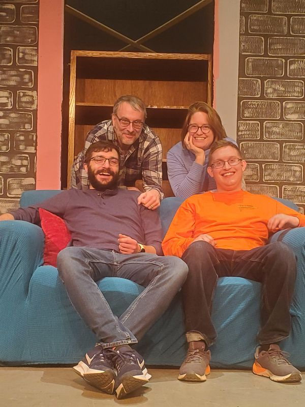 Left to right, Craig Desjardin and Matthew Perry sitting, Clark Phinney and Abby St. Johns standing behind. Missing from photo is Emma Curtis.  Photo credit John Rider 1