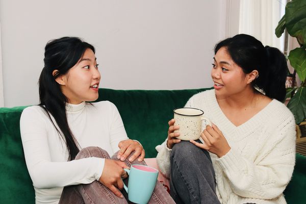 Judy Song and Jenna Agbayani in The Huntington''s production of The Heart Sellers by Lloyd Suh. Directed by May Adrales. Playing at the Calderwood Pavilion at the BCA (Nov 21 - Dec 23). Photo by Lia Ch 1