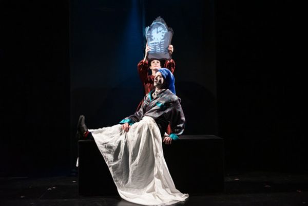 Adam Patterson and Laura K. Nicoll in Reid Farrington's A Christmas Carol at Art House Productions. Photo by Miguel Aviles 1