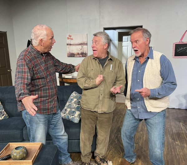 The bros burst into song in BEER FOR BREAKFAST, a comedy by Sean Grennan directed by Elin Bhaird. It opens this Friday, October 17 and plays through November 2. Join the fun at 1009 W. Reno! 1