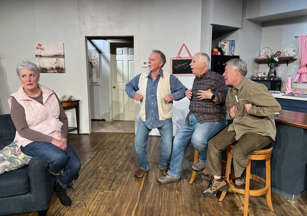 The bros burst into song in BEER FOR BREAKFAST, a comedy by Sean Grennan directed by Elin Bhaird. It opens this Friday, October 17 and plays through November 2. Join the fun at 1009 W. Reno! 5