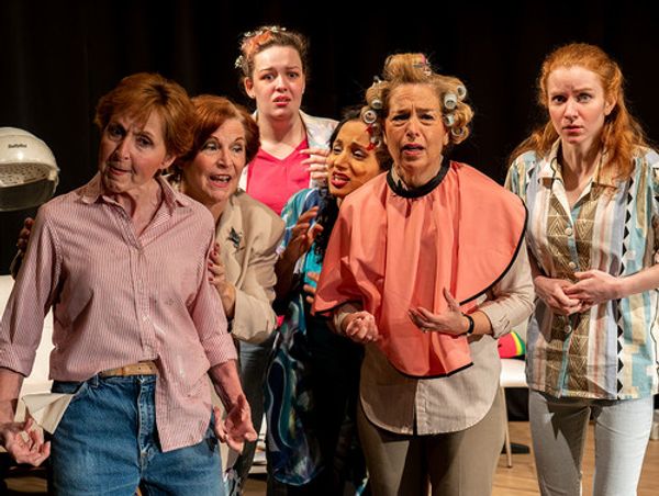 (From left to right): Anne Hull plays the role of Ouiser Boudreaux, Nina Harris
as Clairee Belcher, Rachel Heney as Shelby Eatenton-Latcherie, Divya Pereira as
Truvy Jones, Jill E. Goodrich as M’Lynn Eatenton, and Robin Roper as Annelle Dupuy-
Desoto.

Photo by Terry Nguyen 1