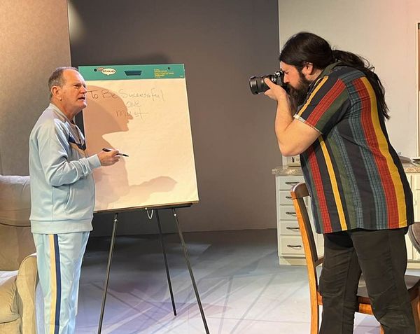 L to R: Terry Veal, David Burkhart, and Lilli Bassett as Irv, Larry, and Jean Sultan. 2