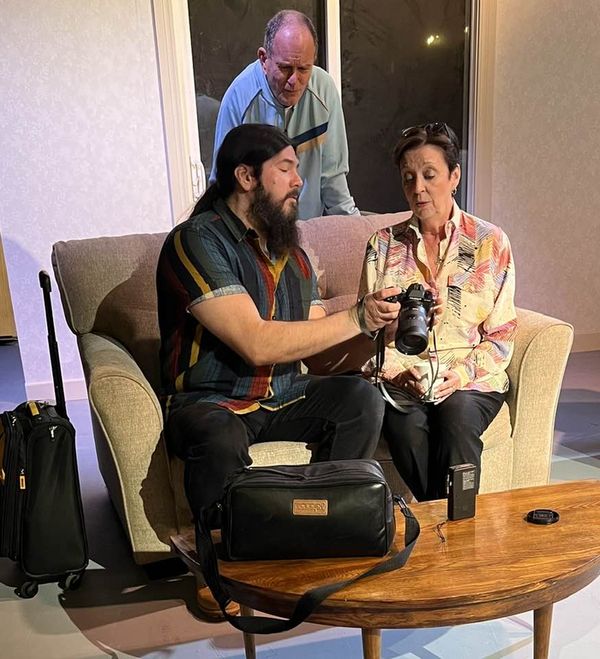 L to R: Terry Veal, David Burkhart, and Lilli Bassett as Irv, Larry, and Jean Sultan. 3