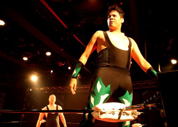 Londale Theus Jr. as Chad Deity in rehearsals for the OC premier of Kristoffer Diaz's Pulitzer Prize Finalist play, 