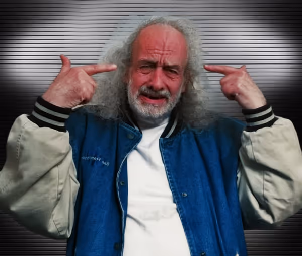 Kevin Short as Charlie Manson asks: Can you guess what's on my mind? 6