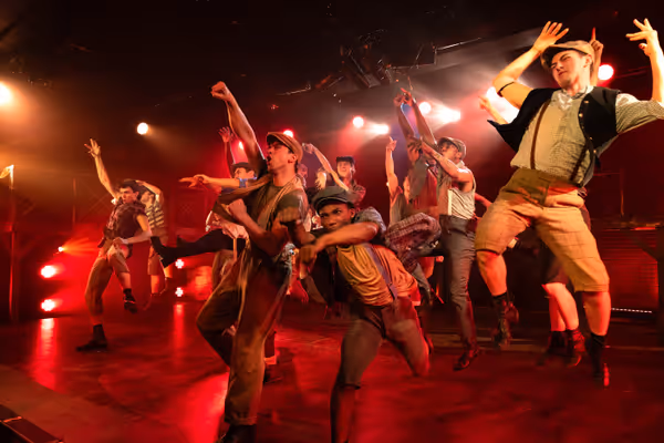 KYLE WATKINS PHOTOGRAPHY    Cast members in The Vanguard Theater Company   s production of    Newsies.    3