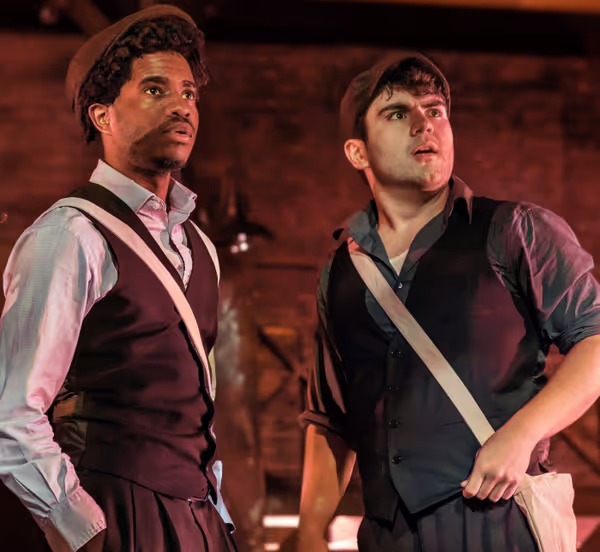 KYLE WATKINS PHOTOGRAPHY    Sam Scriven, left, and Amron Salgado in    Newsies.    6