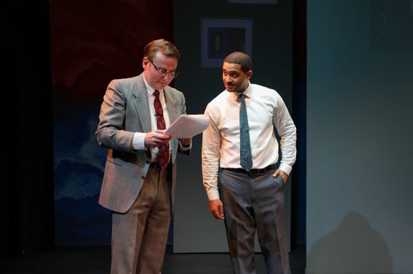 Harry Smith & Brett Diggs in BTG   s production of The American Five, 2026. Photo by Caelan Carlough. 2