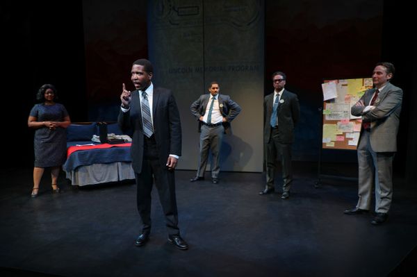 Cast of The American Five at The Unicorn Theatre, 2026. Photo by Caelan Carlough. 3