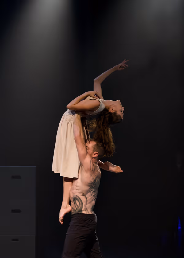 Adrienne Pelletier and Nathaniel Dombek in Maine Dance Company's Unearthed 6