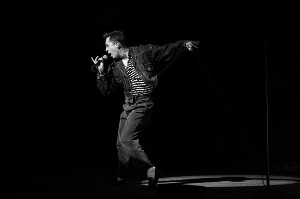 Michael Wartella in BTG   s production of The Legend of Georgia McBride, 2026. Photo by Autumn Phoenix. 1