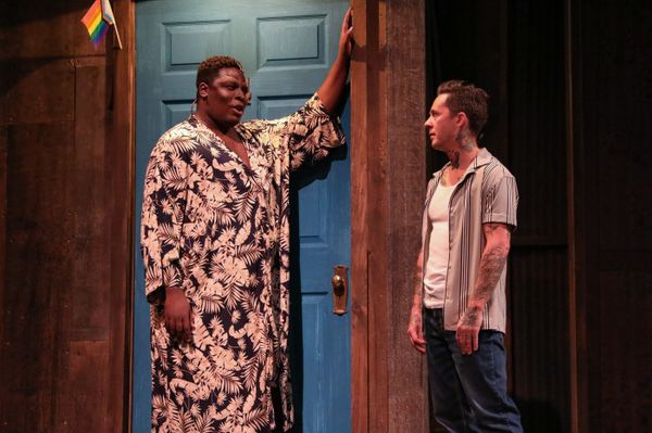 Kyle Taylor Parker and Michael Wartella in BTG   s production of The Legend of Georgia McBride, 2026. Photo by Caelan Carlough. 9