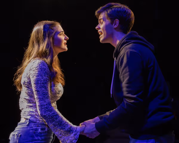 Keegan Sells as Evan Hansen and Carly Rose Mulay as Zoe Murphy in Only Us. Photo by Jaycee Myner 6