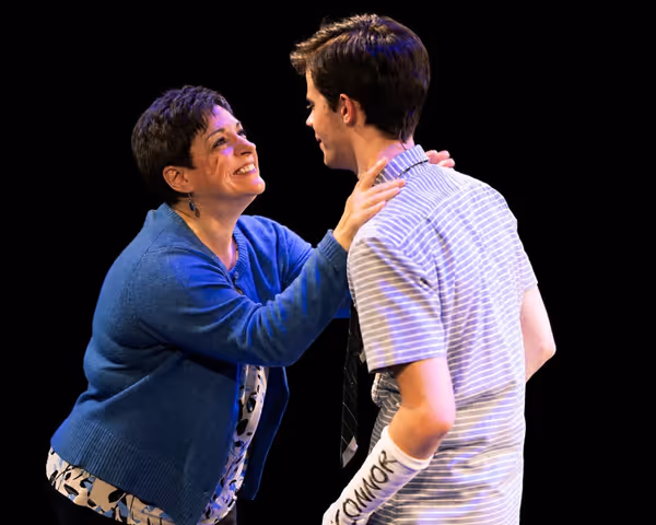 Denene Mulay as Cynthia Murphy and Keegan Sells as Evan Hansen in You Will Be Found. Photo by Jaycee Myner 5