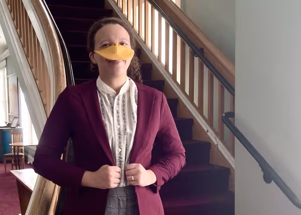 Maya Williams plays Kivadangu, a duck from the Congo looking for an old friend in Berlin in Heart of Duckness by A.J. Ditty. Photo by Todd Brian Backus. 13