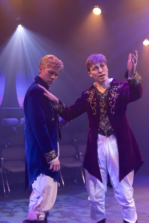 Eli Neslund as Cinderella's Prince and Braeden Davis as Rapunzel's Prince in "Agony". Photo by Klose2u Photography L.L.C. 5