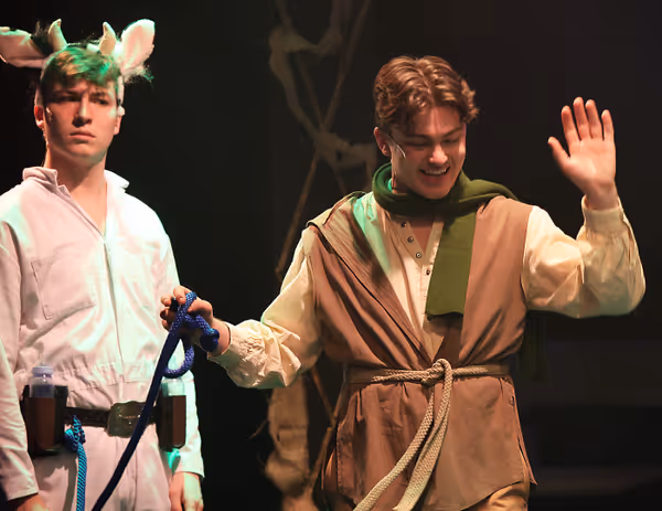 Braeden Davis as Milky White and Jack Austin as Jack in Into the Woods. Photo by Jaycee Myner. 4