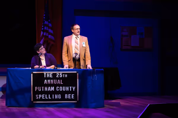 Michael P. Martin as Douglas Panch and Denene Mulay as Rona Lisa Peretti in Spelling Bee. Photos by Klose2u Photography L.L.C. 5