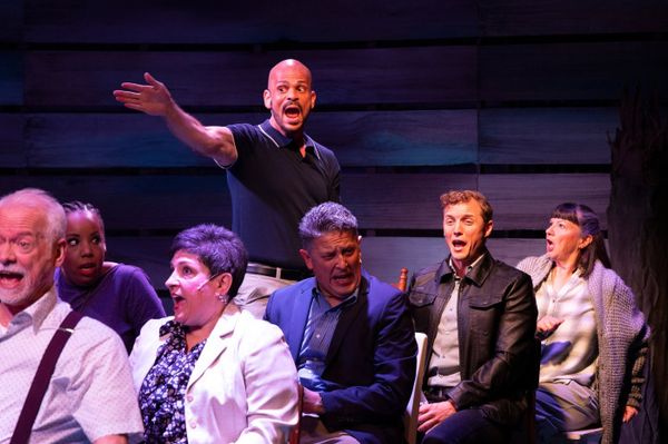 Christopher C. Minor as Kevin J and the cast of Come From Away (2025) in 28 Hours . Photos by Klose2u Photography L.L.C. 3