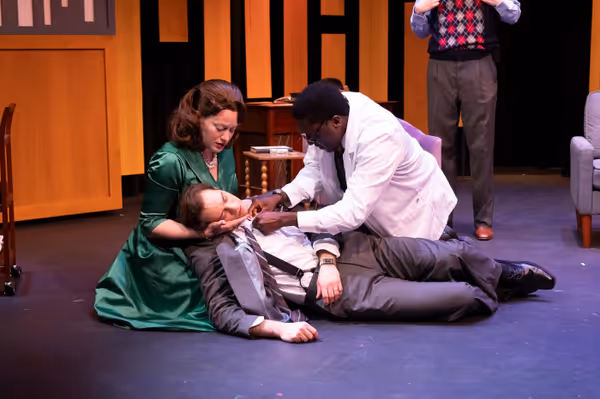 David Corlew as Oscar, Veronica Dark as June, and Delanti Hall as Alvin in Good Night, Oscar. Photos by Klose2u Photography L.L.C. 4