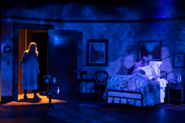 Laura Jordan as Annie Wilkes and Paul Stroili as Paul Sheldon in Misery. Photos by Klose2u Photography L.L.C. 1