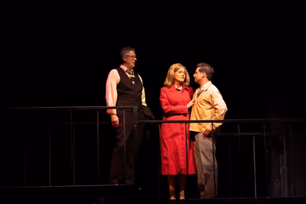 Michael Morrison as Don Kirshner, Allison Masulis as Cynthia Weil, and Nick Anastasia as Barry Mann in Beautiful. Photos by Klose2u Photography L.L.C. 6