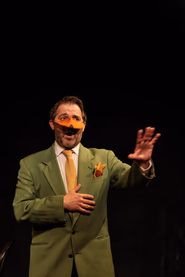 Mr. Duck (Nate Speckman) is a simple duck from North Quackolina in Heart of Duckness by A.J. Ditty. Photo by Kat Moraros Photography. 3