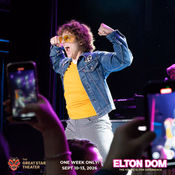 Dominick Fulco is ELTON DOM, September 10-13 at the historic Great Star Theatre in San Francisco. Tickets available now at EltonDomLive.com. 3