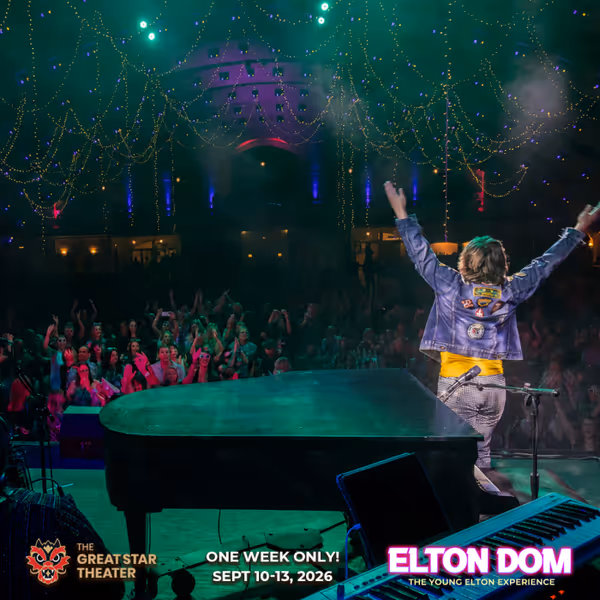 Dominick Fulco is ELTON DOM, September 10-13 at the historic Great Star Theatre in San Francisco. Tickets available now at EltonDomLive.com. 4