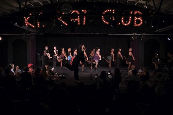 Aarin Wilson as Sally Bowles and Austyn Myers as Emcee. Kimora Smiley, Olivia Barnes, Noel Jensen, Patrice Berry, Sarah Schechter, Liv Gonzales, Andres Lagang, La'Shawn Ware, Jack Stuhley, Anton Schneiderwind as the Kit Kat Club Dancers. Photos by Ken Jacques. 20