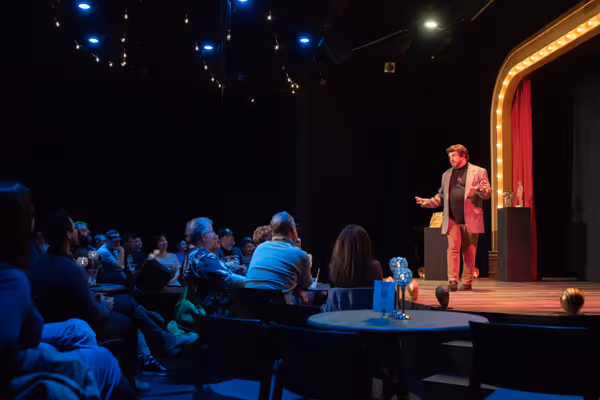 Scott Shoemaker in :Probed! Intiman Cabaret (2025) Photo by Joe Moore. 2