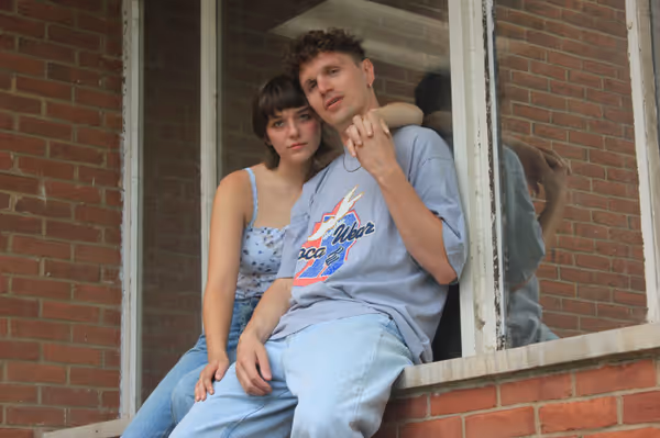 (L–R) Sylvie Schuetz (Lizzie) and Lawrence Neil (Dean) in 'The Melon’s Cry' at the Falls Center, part of the Philadelphia Fringe Festival. Photo by Jake Rhoda. 2