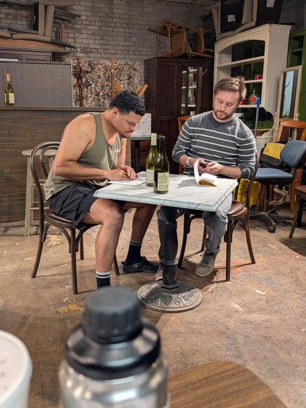 Olen Cox and Mikael Dashawn rehearse for King James - photo by Spencer Hankins 1