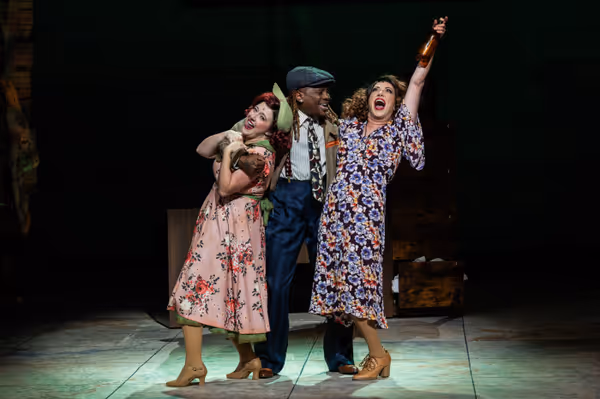 "Easy Street"
Lily St. Regis (Charis Sellick), Rooster (Lawrence Flowers*), and Miss Hannigan (Wendy Melkonian*).
Photo Credits: Casey Gardner Ford 2
