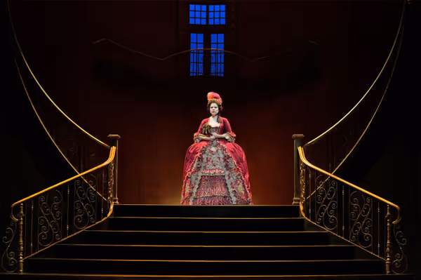 A scene from LA Opera's 2023 production of The Marriage of Figaro.  Shown: Ana Maria Martinez as the Countess. (Photo: Cory Weaver) 5