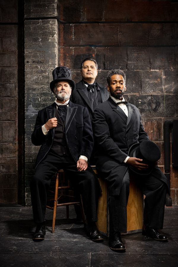 Steven Skybell, Firdous Bamji, Joshua David Robinson; photo by Nile Hawver. The Lehman Trilogy running June 13-July 16, 2023 at The Huntington Theatre 264 Huntington Ave. Boston, MA 02115 1