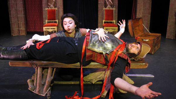 From Left: Steven Patterson as Lord Philip Strayte and Jack Rento as Julian Cross in the world premiere of Eric Hissom's RUDE MECHANICS at Bridge Street Theatre in Catskill. Photo: John Sowle 3