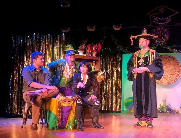 Professor Carl Nivale and Grand Marshal Marty Graw in the thick of Carnival Revelry. 5