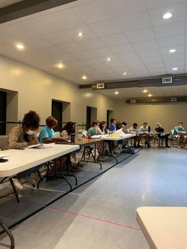 Young Frankenstein presented by The Augusta Players. First Read through. Kay Gross (Frau Blucher), Peter Brannigan (Igor) 8