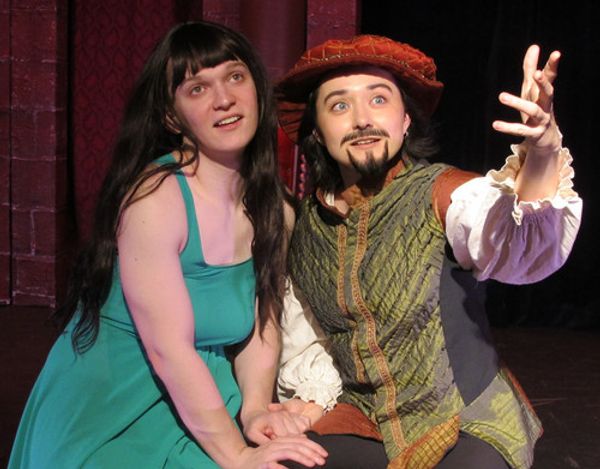 From Left: Steven Patterson as Lord Philip Strayte and Jack Rento as Julian Cross in the world premiere of Eric Hissom's RUDE MECHANICS at Bridge Street Theatre in Catskill. Photo: John Sowle 6