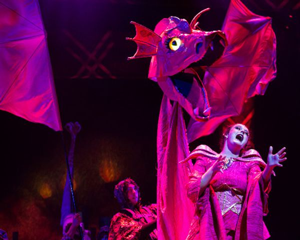 Manuella Guerra Canal (Dragon) and Nick Rossi (Dragon Puppeteer) performing "Forever". Photo Credit: Mckenzie Lakey 1