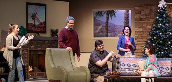 The Wyeth family in Other Desert Cities (l to r): Brooke (Brooke Casanova), Lyman (Jim Cannizzaro), Tripp (Mark Proles), Polly (Cindi Belle), and Silda (Barbara Schapiro)  3