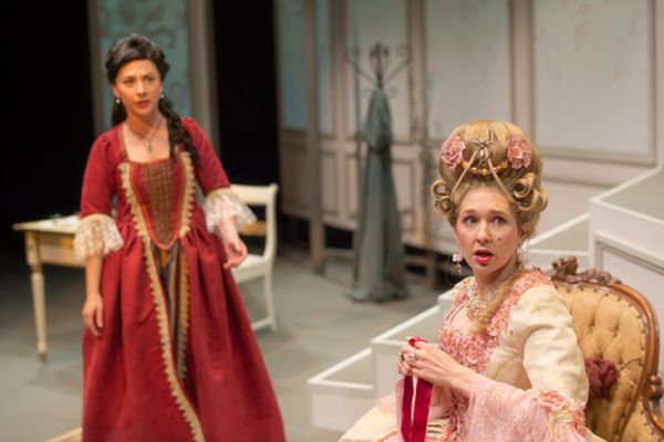 Angela DiMarco as Olympe de Gouges and Shanna Allman as Marie Antoinette. Photo Credit: Truman Buffett Photography 1