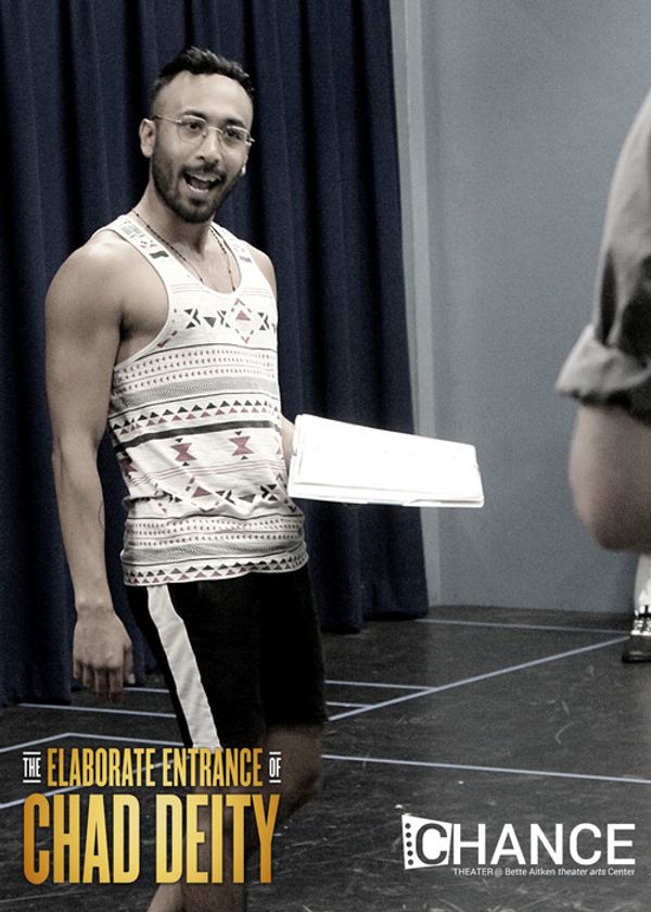 Londale Theus Jr. as Chad Deity in rehearsals for the OC premier of Kristoffer Diaz's Pulitzer Prize Finalist play, 