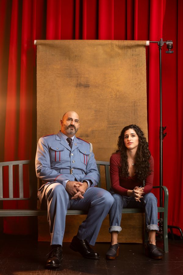 Jennifer Apple and Brian Thomas Abraham in The Huntington and SpeakEasy Stage''s coproduction of The Band''s Visit. Directed by Paul Daigneault. Playing at the Huntington Theatre (Nov 10 - Dec 17). Phot 2