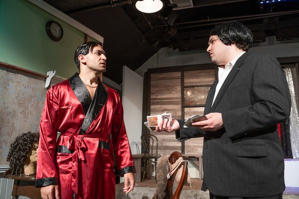 Uncle Freddie (Patrick Horan) and Max (Brandon Conti) in a scene from BENT playing from June 14th to June 29th at Nutley Little Theatre. 6