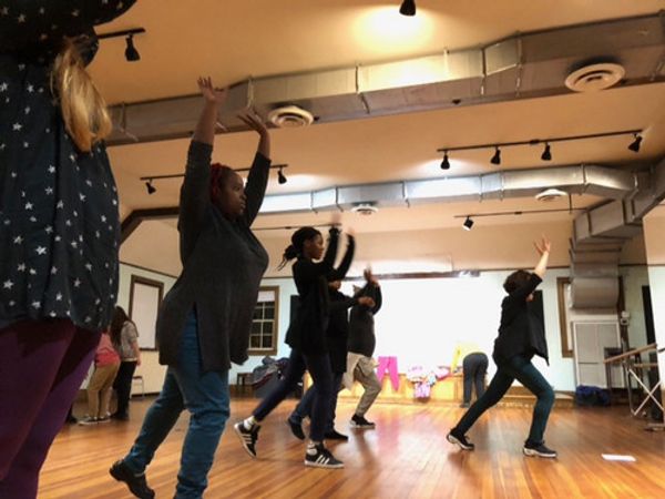 The cast of "How the World Got Wisdom" at work. Photo by the Maplewood Strollers 1